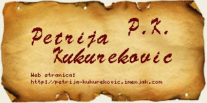 Petrija Kukureković vizit kartica
